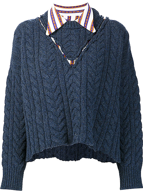 Kastiger Pullover mit Krageneinsatz von Maison Margiela / Foto: farfetch