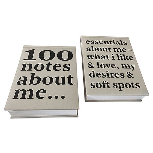 Alles über mich: wattiertes DIN-A6-Notizbuch „100 notes about me ...“ von EDITION MUSZE