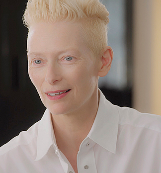 In the library with … Tilda Swinton